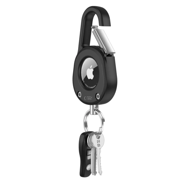 Брелок Tech-Protect Sidelock Carabiner Keychain для AirTag 2/1 Black (5906302333332)