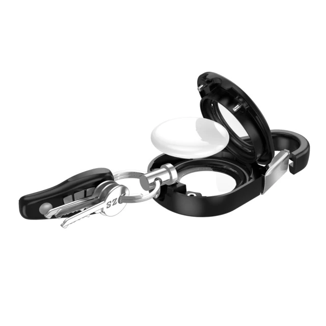 Брелок Tech-Protect Sidelock Carabiner Keychain для AirTag 2/1 Black (5906302333332)