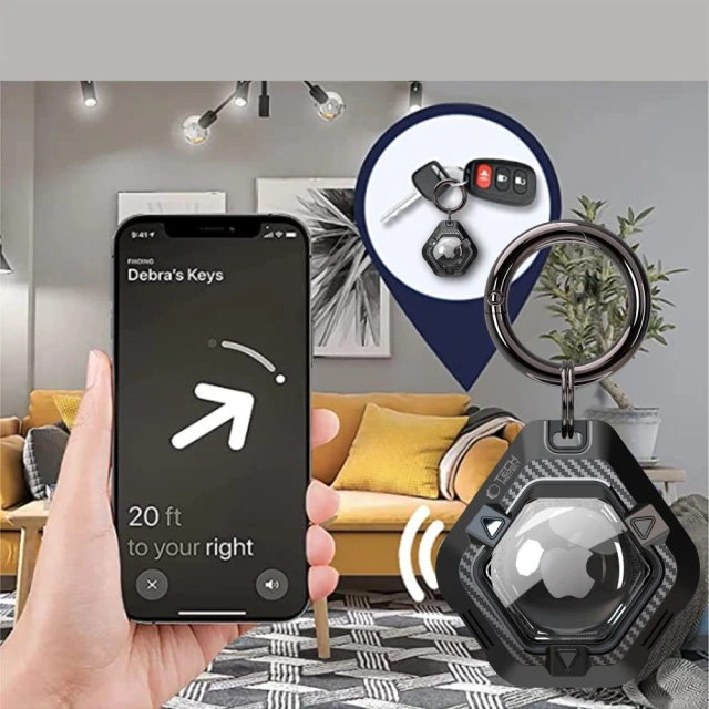 Чохол-брелок Tech-Protect Defense для AirTag 2 | 1 Black (5906302333417)