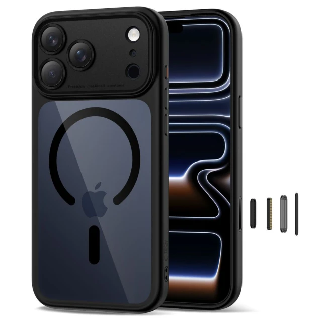 Чохол Tech-Protect MagPeak CC для iPhone 17 Pro Max Black Clear with MagSafe (5906302333622)
