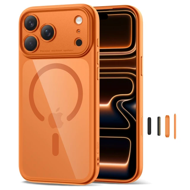 Чохол Tech-Protect MagPeak CC для iPhone 17 Pro Max Cosmic Orange Clear with MagSafe (5906302333820)