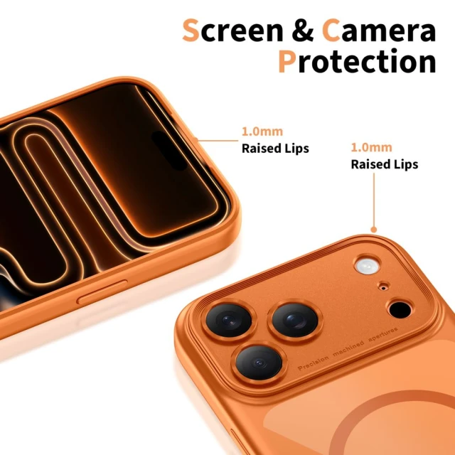 Чохол Tech-Protect MagPeak CC для iPhone 17 Pro Max Cosmic Orange Clear with MagSafe (5906302333820)