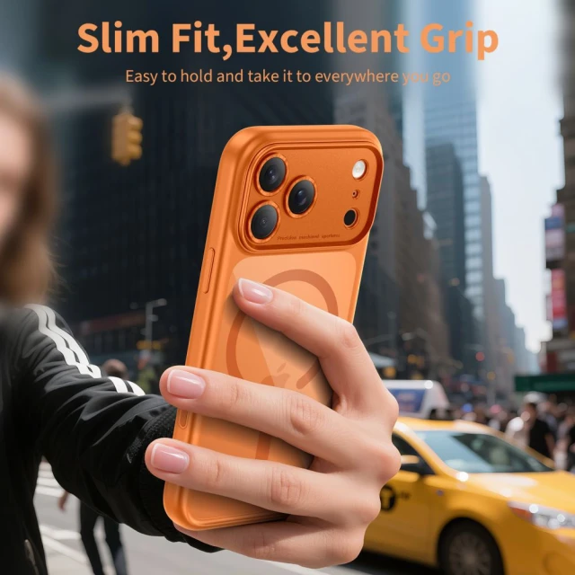 Чохол Tech-Protect MagPeak CC для iPhone 17 Pro Max Cosmic Orange Clear with MagSafe (5906302333820)