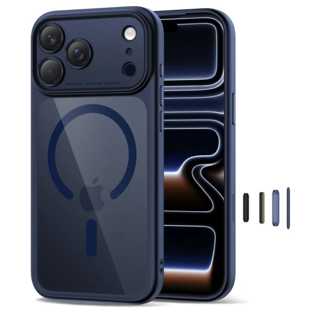 Чохол Tech-Protect MagPeak CC для iPhone 17 Pro Deep Blue Clear with MagSafe (5906302333837)