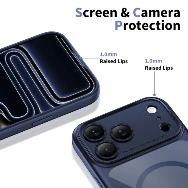 Чохол Tech-Protect MagPeak CC для iPhone 17 Pro Deep Blue Clear with MagSafe (5906302333837)