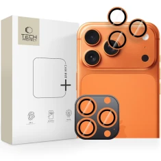Защитное стекло Tech-Protect для камеры iPhone 17 Pro/Pro Max | 16 Pro/Pro Max | 15 Pro/Pro Max | 14 Pro/Pro Max CamRing Fit+ Cosmic Orange (590630233