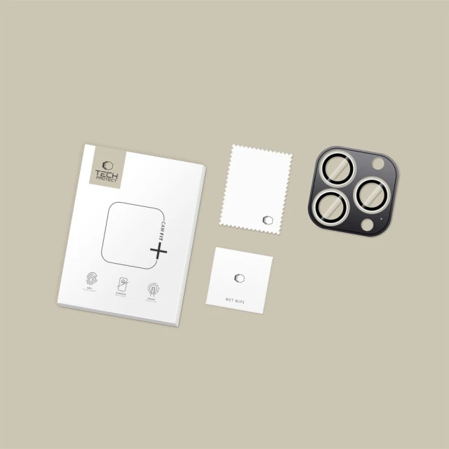 Защитное стекло Tech-Protect для камеры iPhone 17 Pro/Pro Max | 16 Pro/Pro Max | 15 Pro/Pro Max | 14 Pro/Pro Max CamRing Fit+ Silver (5906302334070)