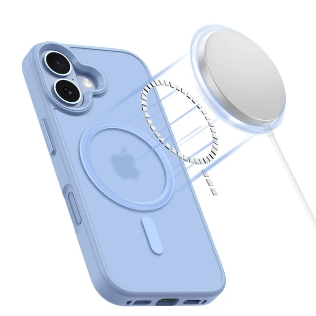 Чохол Tech-Protect MagMat для iPhone 17 Matte Mist Blue with MagSafe (5906302334124)