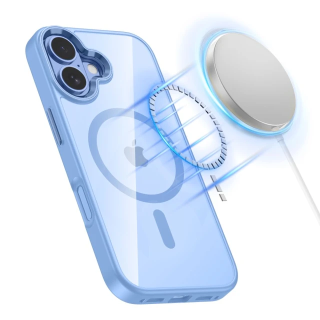 Чохол Tech-Protect MagMat для iPhone 17 Mist Blue Clear with MagSafe (5906302334209)