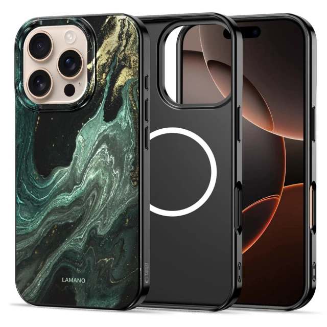 Чехол Tech-Protect Lamano для iPhone 16 Pro Max Verde Aura with MagSafe (5906302334223)