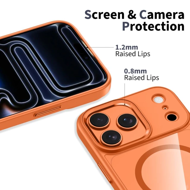 Чохол Tech-Protect MagMat для iPhone 17 Pro Cosmic Orange Clear with MagSafe (5906302334230)