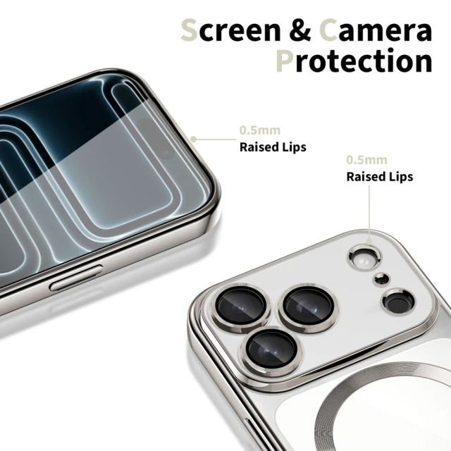 Чохол Tech-Protect MagFlex для iPhone 17 Pro Max Shiny Silver with MagSafe (5906302334605)