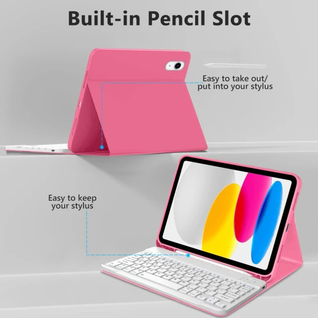 Чохол Tech-Protect SC Pen + Keyboard для iPad 11 2025 11th Gen | 10.9 2022 10th Gen Magenta (5906302335251)