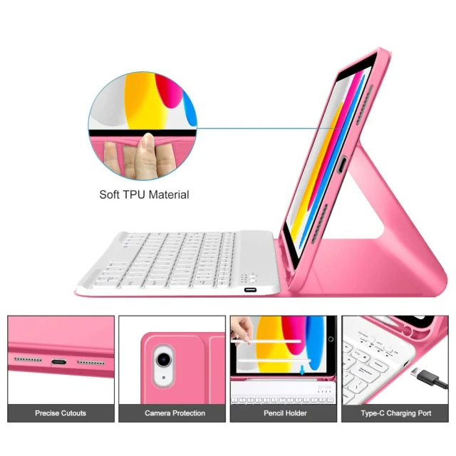 Чохол Tech-Protect SC Pen + Keyboard для iPad 11 2025 11th Gen | 10.9 2022 10th Gen Magenta (5906302335251)