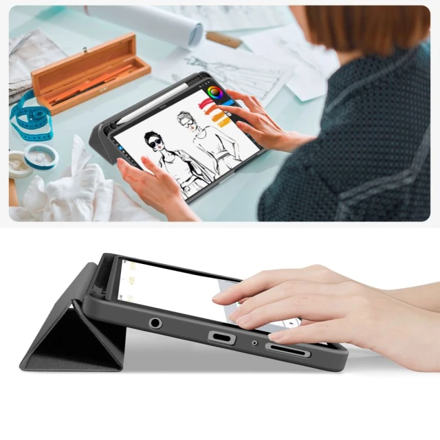 Чехол Tech-Protect SC Pen Canvas для Samsung Galaxy Tab A11 | A9 8.7 Charcoal Grey (5906302335299)