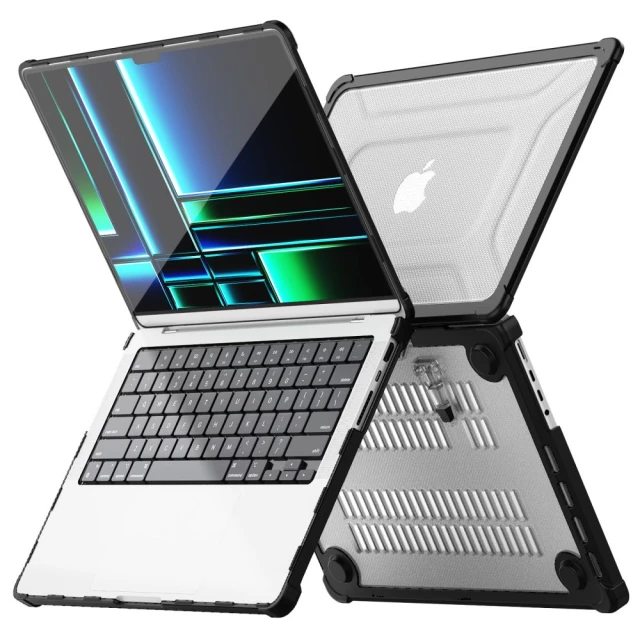 Чохол Tech-Protect Smartshell Pro для MacBook Pro 14 M1 | M2 | M3 | M4 | M5 (2021-2025) Black Clear (5906302335626)