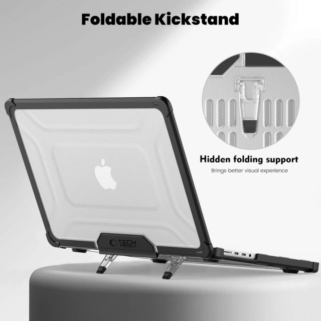 Чохол Tech-Protect Smartshell Pro для MacBook Pro 14 M1 | M2 | M3 | M4 | M5 (2021-2025) Black Clear (5906302335626)