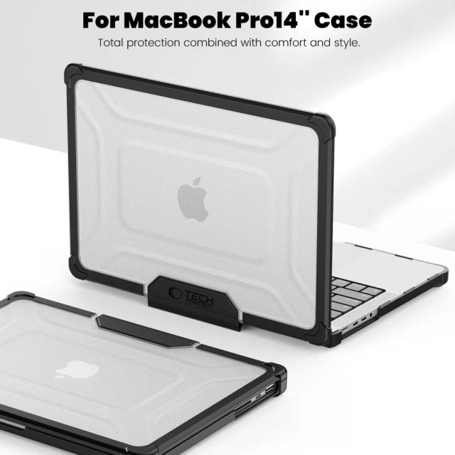 Чохол Tech-Protect Smartshell Pro для MacBook Pro 14 M1 | M2 | M3 | M4 | M5 (2021-2025) Black Clear (5906302335626)