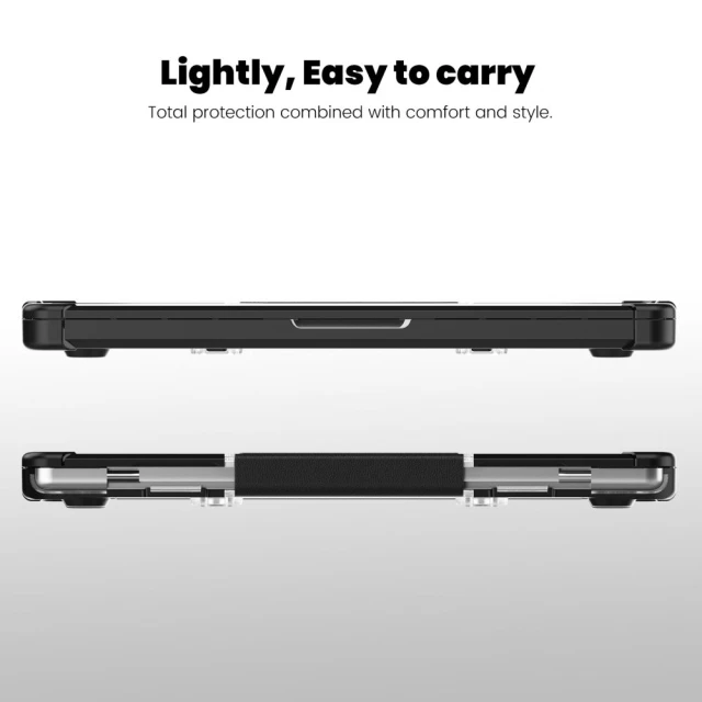 Чохол Tech-Protect Smartshell Pro для MacBook Pro 14 M1 | M2 | M3 | M4 | M5 (2021-2025) Black Clear (5906302335626)