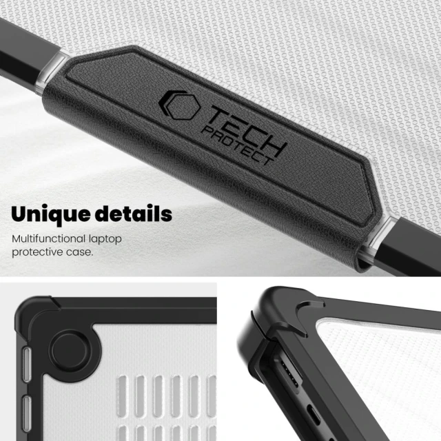 Чохол Tech-Protect Smartshell Pro для MacBook Pro 14 M1 | M2 | M3 | M4 | M5 (2021-2025) Black Clear (5906302335626)