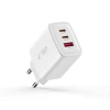 Мережевий зарядний пристрій Tech-Protect NCA65W-GAN 3-Port PD 65W / QC3.0 White (5906302336074)