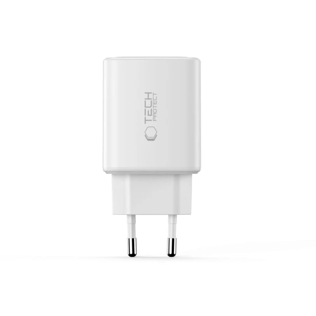 Мережевий зарядний пристрій Tech-Protect NCA65W-GAN 3-Port PD 65W / QC3.0 White (5906302336074)