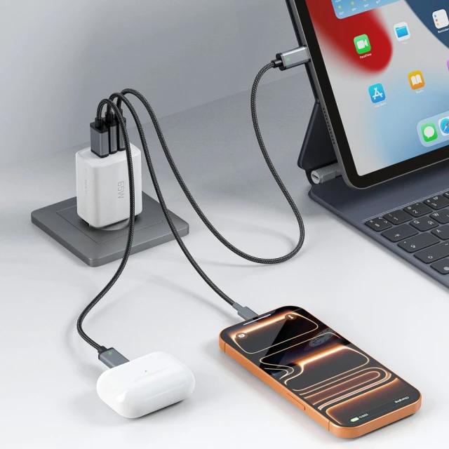 Мережевий зарядний пристрій Tech-Protect NCA65W-GAN 3-Port PD 65W / QC3.0 White (5906302336074)