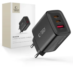 Сетевое зарядное устройство Tech-Protect NCA65W-GAN 3-Port PD 65W / QC3.0 Black (5906302336081)