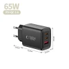 Мережевий зарядний пристрій Tech-Protect NCA65W-GAN 3-Port PD 65W / QC3.0 Black (5906302336081)
