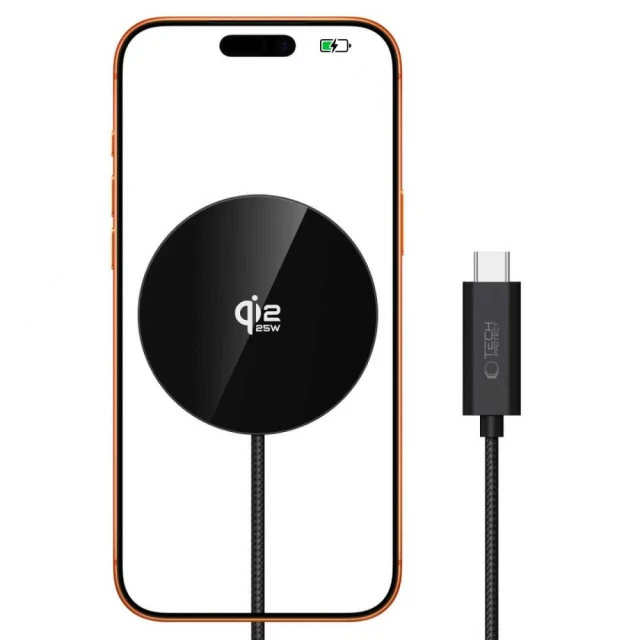 Бездротова зарядка Tech-Protect A50 Magnetic 25W Qi2.2 Black with MagSafe (5906302339396)