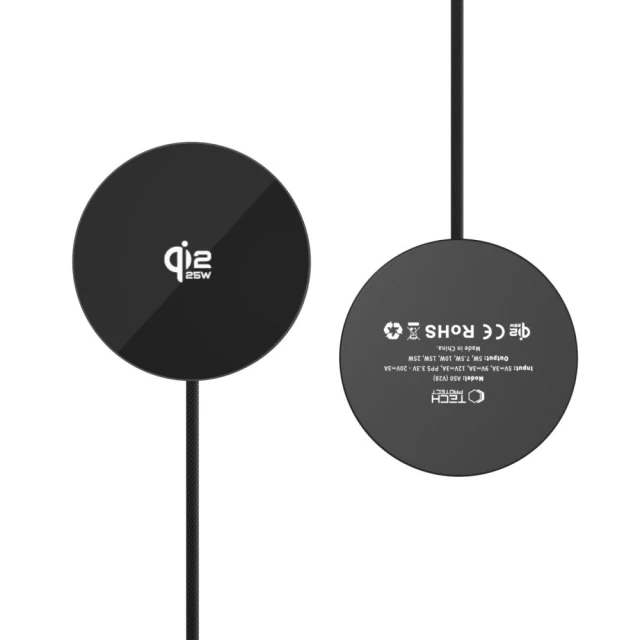 Бездротова зарядка Tech-Protect A50 Magnetic 25W Qi2.2 Black with MagSafe (5906302339396)