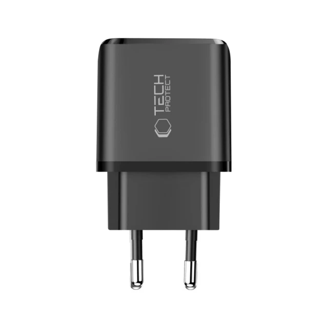 Мережевий зарядний пристрій Tech-Protect NCA65W-GAN 2-Port PD 65W / QC3.0 Black (5906302339839)