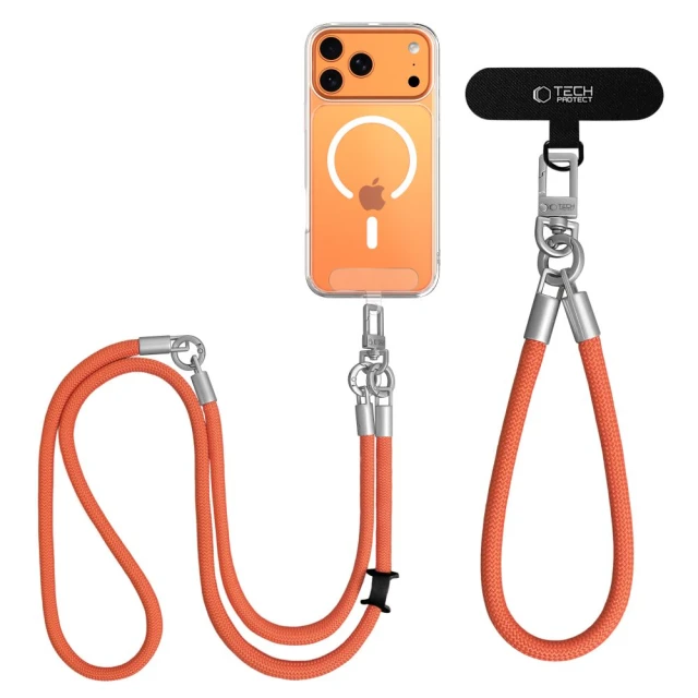 Чохол Tech-Protect C10S Rope Crossbody & Wrist Orange/Titanium (5906302340095)