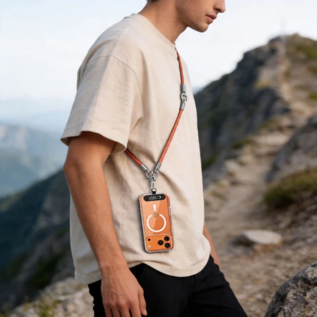 Чохол Tech-Protect C10S Rope Crossbody & Wrist Orange/Titanium (5906302340095)