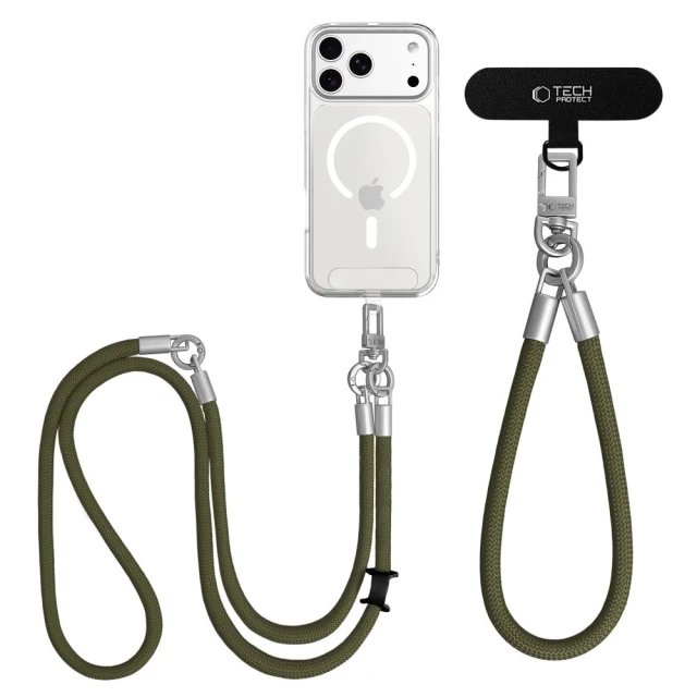 Чохол Tech-Protect C10S Rope Crossbody & Wrist Olive Green/Titanium (5906302340101)