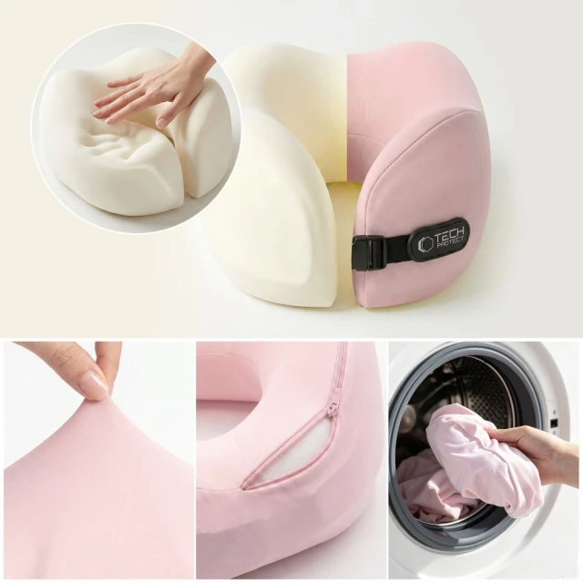 Подушка для подорожей Tech-Protect ComfortRest Travel Neck Pillow Pink (5906302340125)
