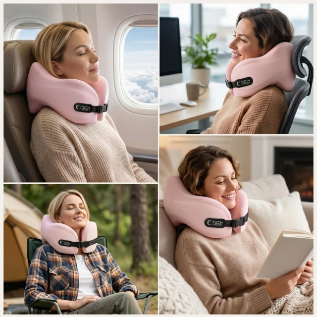 Подушка для подорожей Tech-Protect ComfortRest Travel Neck Pillow Pink (5906302340125)