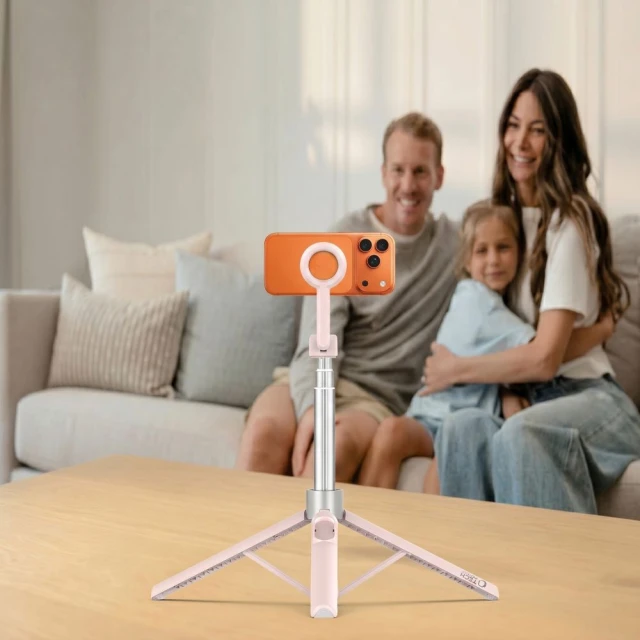 Штатив Tech-Protect L10S Bluetooth Selfie Stick Pink/Grey with MagSafe (5906302340132)