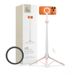 Штатив Tech-Protect L10S Bluetooth Selfie Stick Pink/Grey with MagSafe (5906302340132)