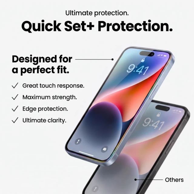 Захисне скло Tech-Protect Quick Set+ (2 pack) для iPhone 18 Pro | 17 Pro Black (5906302341191)