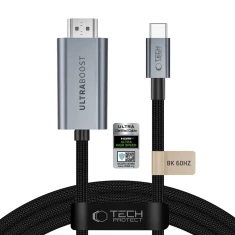 Кабель Tech-Protect Ultraboost USB-C to HDMI 2.1 8K 60Hz 300cm Iron Grey (5906302341542)
