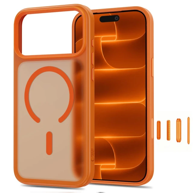 Чохол Tech-Protect Magmat CC для iPhone 18 Pro | 17 Pro Matte Orange with MagSafe (5906302341627)