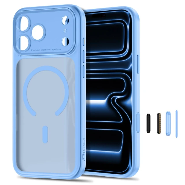 Чохол Tech-Protect MagPeak CC для iPhone 18 Pro Max | 17 Pro Max Matte Light Blue (5906302341917)