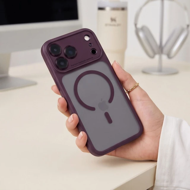 Чохол Tech-Protect MagPeak CC для iPhone 18 Pro | 17 Pro Matte Dark Cherry (5906302341924)