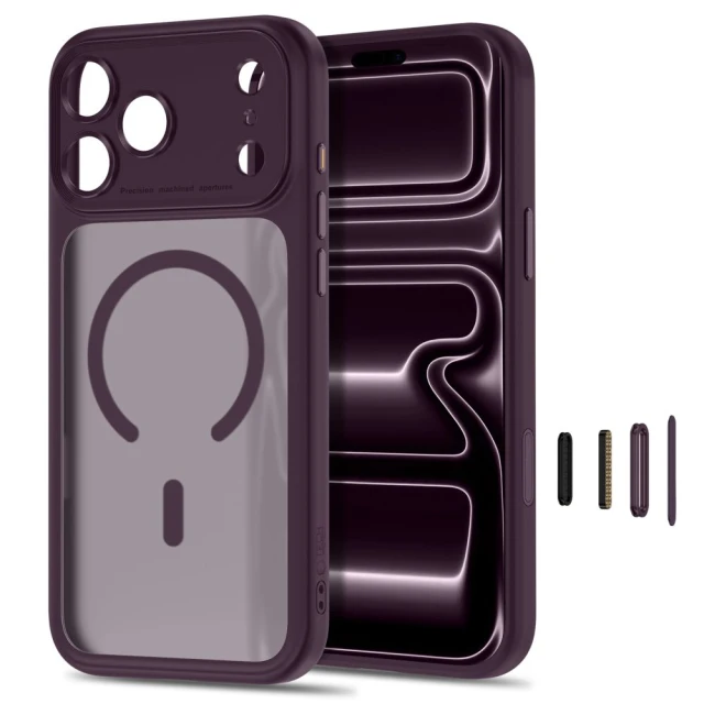 Чохол Tech-Protect MagPeak CC для iPhone 18 Pro | 17 Pro Matte Dark Cherry (5906302341924)