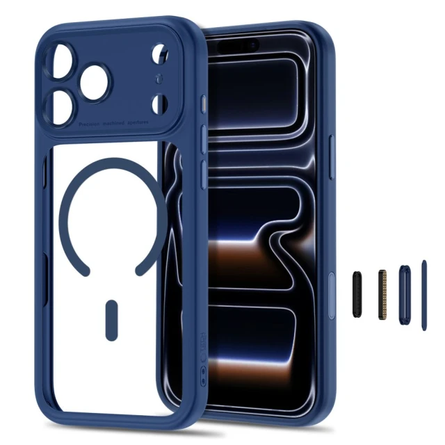 Чехол Tech-Protect MagPeak CC для iPhone 18 Pro Max | 17 Pro Max Deep Blue Clear (5906302341979)