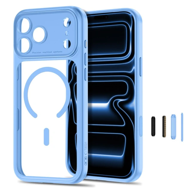 Чохол Tech-Protect MagPeak CC для iPhone 18 Pro Max | 17 Pro Max Light Blue Clear (5906302341993)