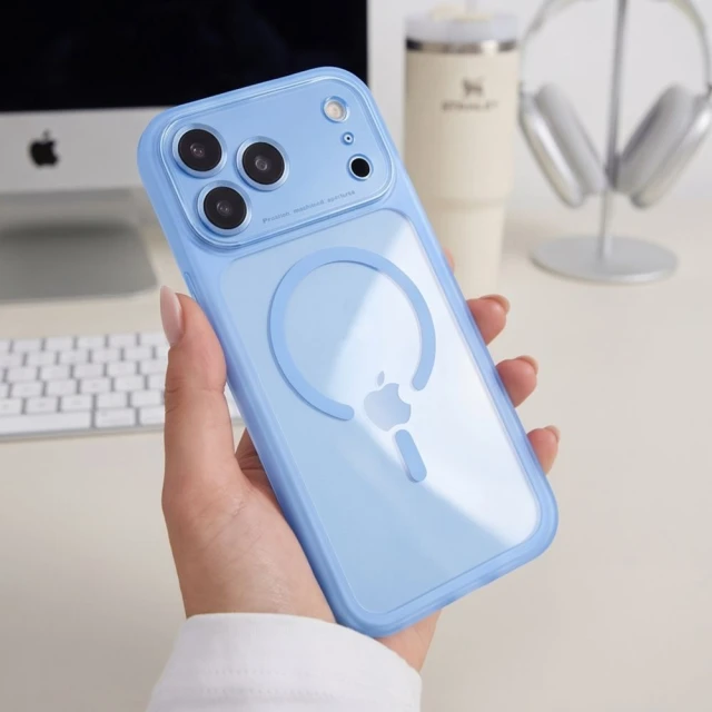 Чохол Tech-Protect MagPeak CC для iPhone 18 Pro Max | 17 Pro Max Light Blue Clear (5906302341993)