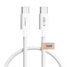 Кабель Tech-Protect UltraBoost Lite USB-C PD 60W 3A 50 см White (5906302342242)