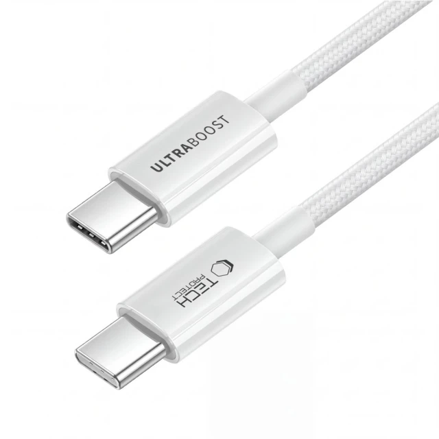 Кабель Tech-Protect UltraBoost Lite USB-C PD 60W 3A 50 см White (5906302342242)